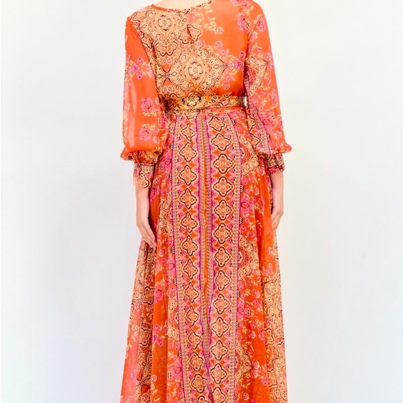 Bohemian Long Sleeve Maxi Dress in the color Rust NWT! - Picture 4 of 5